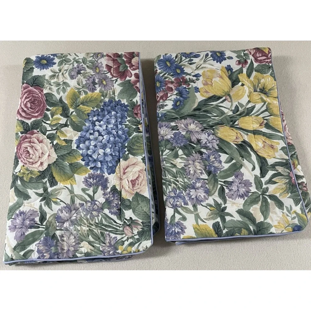 Glynda Turley's 2 Pillow‎ Shams Flower Garden King Tulip Hydrangea Iris Shabby